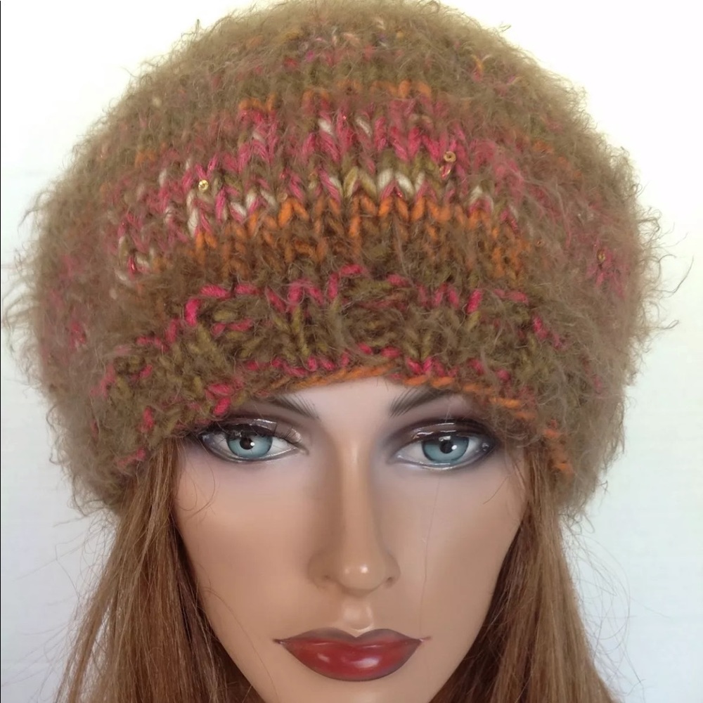 Hand Knits 2 Love Slouch Beanie Beret Hat Misty